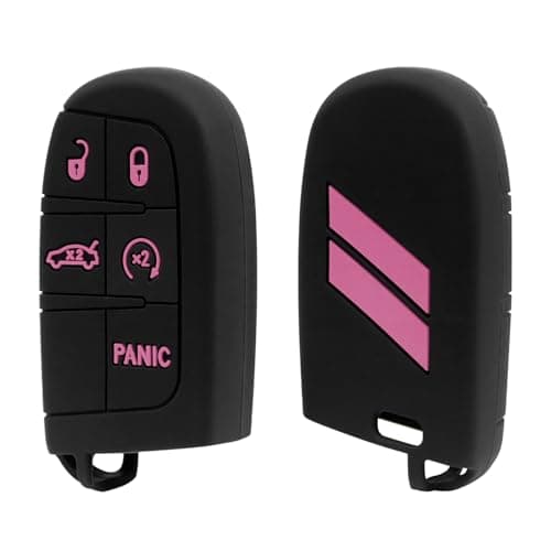 REMOCH Key Fob Cover for Dodge Accessories 5 Button Key Fob Case for Dodge Charger Challenger Dart Durango Journey Replacement Remote Control 3 4 5 Buttons Key Fob Shell Pink 1PC