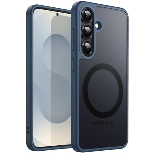 JETech Magnetic Case for Samsung Galaxy S25 Plus 5G Compatible with MagSafe Translucent Matte Back Shockproof Phone Cover Storm Blue