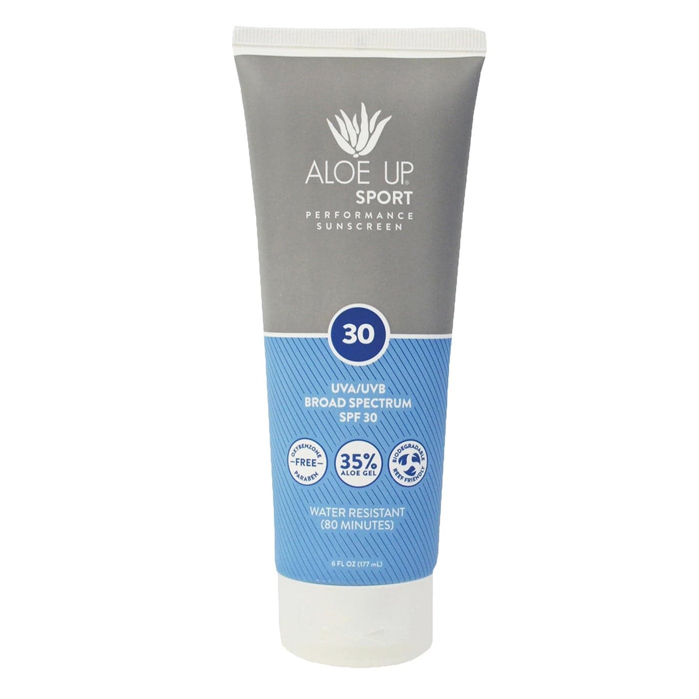 Aloe Up Sport Sunscreen Lotion SPF 30 Broad Spectrum UVAUVB Sunscreen Protector for Face and Body With Hydrating Aloe Vera Gel NonGreasy No White Cast Reef Safe FragranceFree 6 Oz