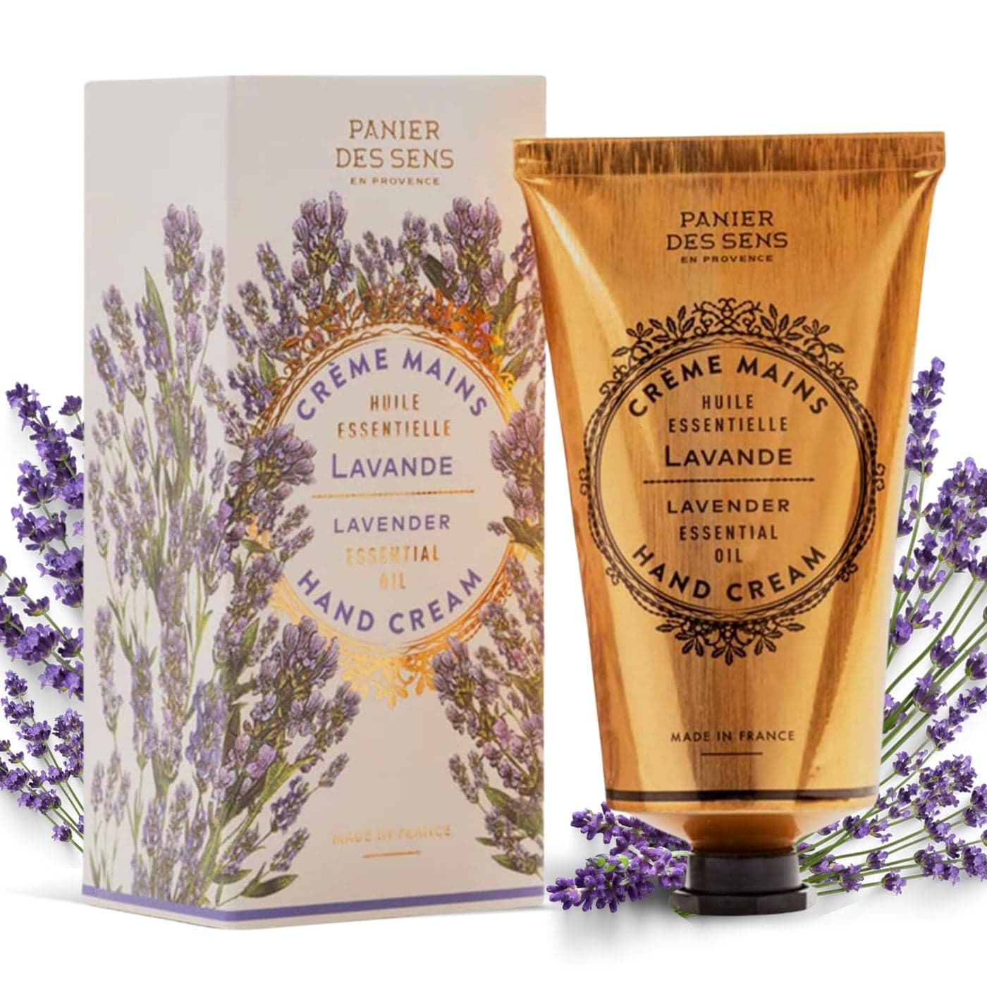Panier des Sens Hand Cream for Dry Cracked Hands Lavender Hand Lotion with Shea Butter Olive Oil Vitamin E Skin Moisturizer with 97 Natural Ingredients Made in France 25 fl oz