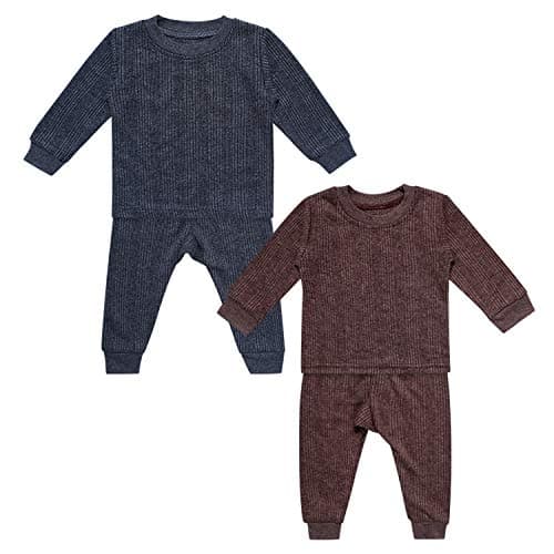 superminis Baby Thermal Top and Pyjama Set - Round Neck, Full Sleeves, Winter Wear Suit for Infants, Girls, Boys (18-24 Months) Pack of 2