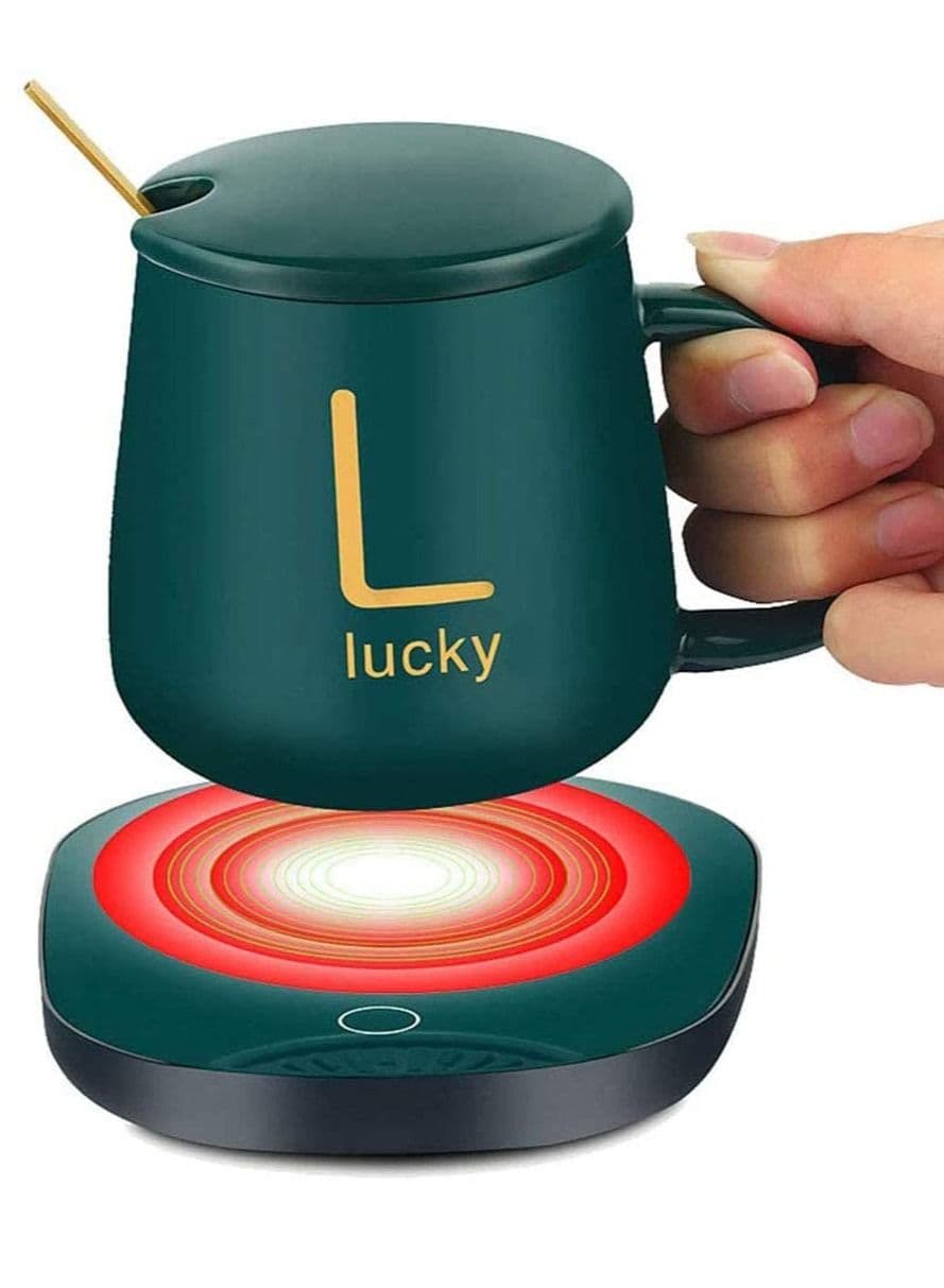Coffee Mug Warmer for Desk, Coffee Cup Warmer Electric Beverage for Keeping Cocoa Tea Water Milk Warm, Cup and Spoon