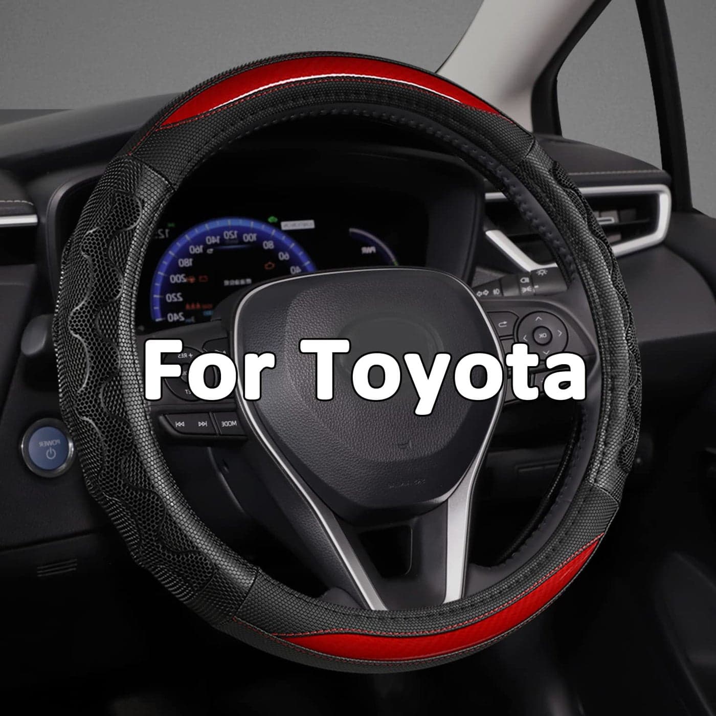 GIANT PANDA Steering Wheel Cover for Toyota Auto Car Steering Wheel Cover for Toyota Highlander Rav4 Corolla CamryStandard Size Red