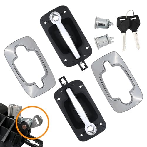 APPERFiT Upgraded Exterior Door Handles with Bezel Covers Chrome for Front Cab Compatible with International Trucks ProStar 4100 4200 4300 4400 7300 7400 7500 7600 7700 8500 8600