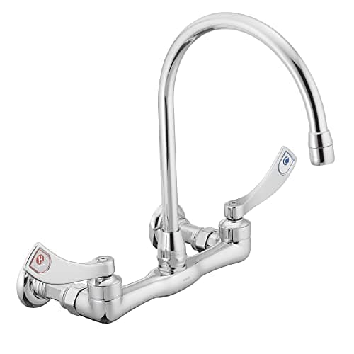 Moen Commercial MDURA Chrome TwoHandle Wall Mount Kitchen or Utility Faucet 8126