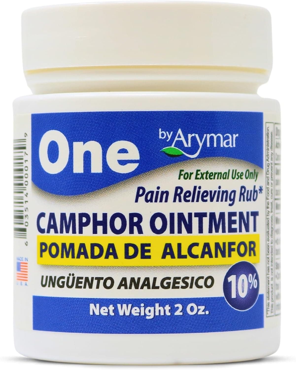 Arymar Camphor Ointment Pomada de Alcanfor 10% 2 Oz Made in USA