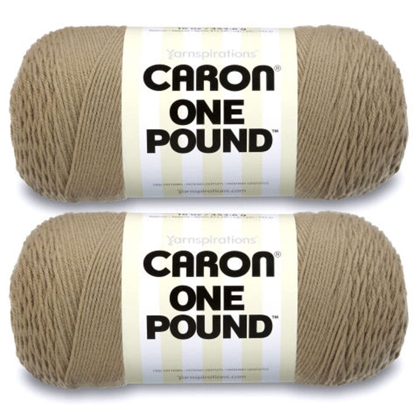 Caron One Pound Taupe Yarn 2 Pack of 454g16oz Acrylic 4 Medium Worsted 812 Yards KnittingCrochet