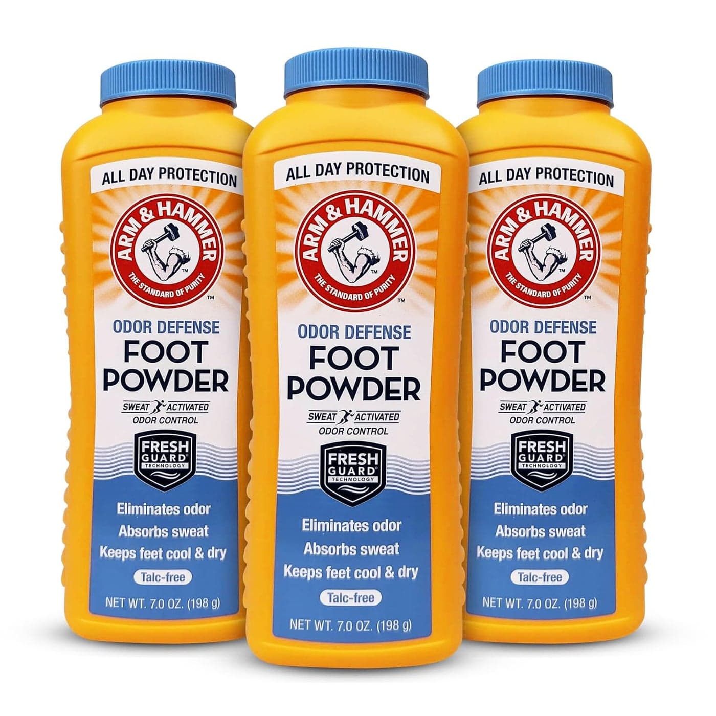 Arm Hammer Foot Powder for Shoes Feet TalcFree Odor Moisture Control for Men Women 7 oz 3 Pack