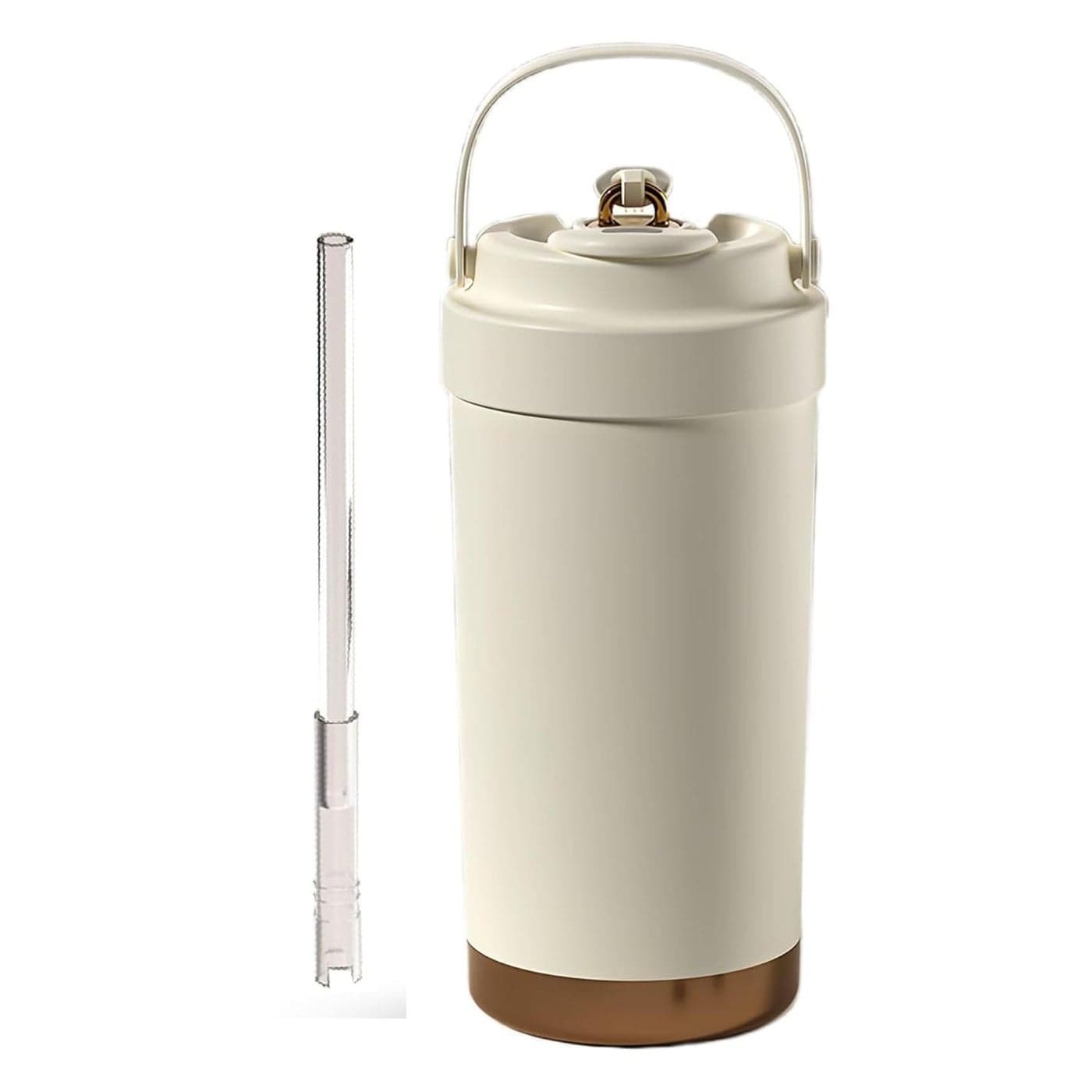 Tabletext Vacuum Insulated Stainless Steel Travel Coffee Mug 500 ML Leak Proof Tumbler with Lid starw Coffee Tumbler for Hot Cold Drinks DoubleWalled Cup for OfficeHomeCar Beige
