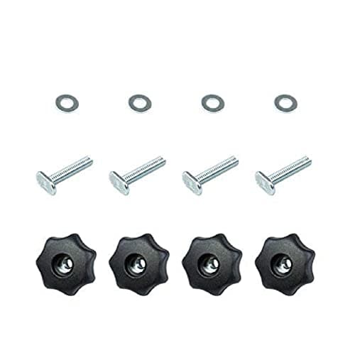 POWERTEC 71484 T Track Knob Kit w/ 7 Star Knob, 1/4-20 Threaded bolts and Washers, Set of 4 T Track Bolts, T Track Accessories for Woodworking Jigs and Fixtures