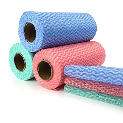 Disposable Cleaning Towel (2 Rolls /100pcs) Paper Towels Multipurpose Fabric OTP Nonwovens Non-Woven Kitchen Disposable Nonstick Wiping Rag House Cleaning Cloth Washcloth Towel