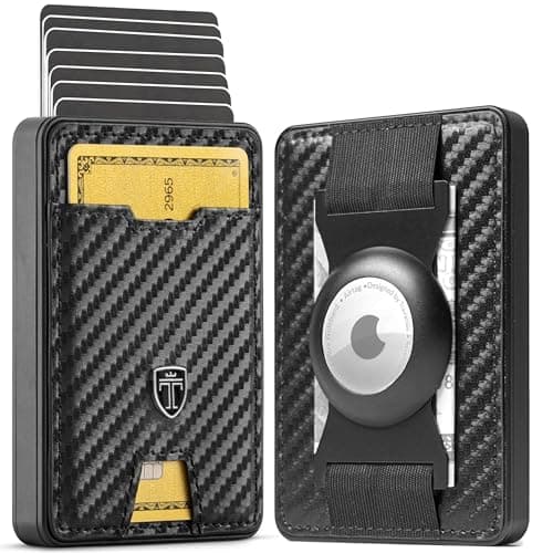 TRAVANDO Swype Slim Wallet for Men Metal RFID Blocking Mens Wallet Card Case (With AirTag* Pocket)