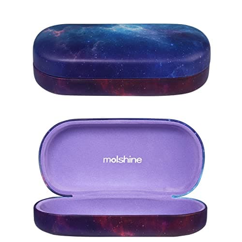 molshine Hard Shell Sunglasses Case,Classic Large Glasses Case for Women Men,Sunglass Eyeglasses (Purple)