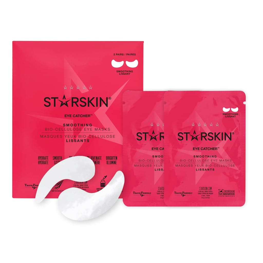 STARSKIN Eye Catcher 2 Pairs BioCellulose Under Eye Patches for Dark Circles Wrinkles Eye Bags Puffy Eyes Brightening Refining Under Eye Treatment Korean Skincare