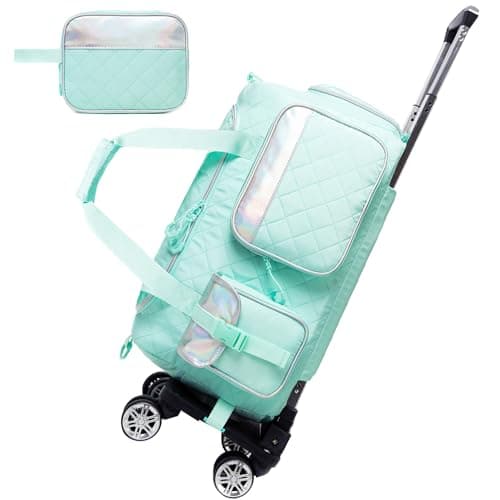 Rolling Duffle Bag with Wheels Women Travel Bag with Wheels Weekender Bags for Women with Makeup Bag Carry On Overnight Bag for Women with Toiletry Bag