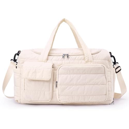 Small Gym Bag for Women, Travel Duffle Bag Carry On Weekender Bag with Shoe Compartment