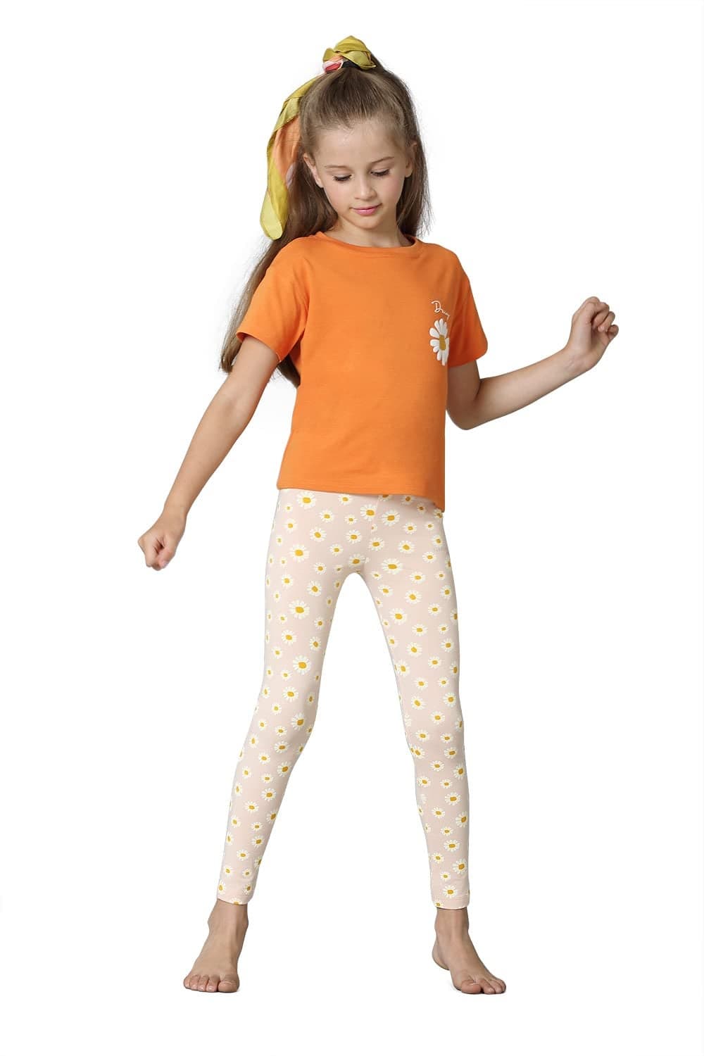 Van Heusen Girls Leggings - Power Plus Cotton Spandex - Power Plus, Allover Print, Super Soft_56302_Daisy AOP_11-12 Years