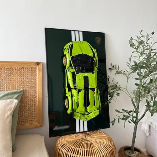 iLuane Display Wallboard for 42115 Building Set Adult Collectibles Wall Mount Home or Office Dcor Pinstriped No Car Included