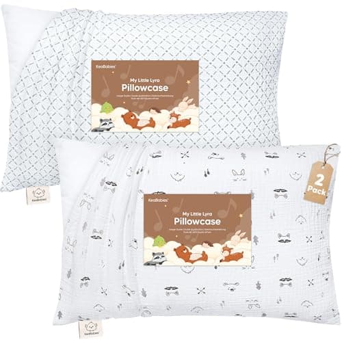 KeaBabies Muslin Toddler Pillowcase 13x18 Only 2Pack Organic Cotton Muslin Pillow Case for Kids Girls Boys Small Travel Size Cover Soft Breathable Toddler Pillow Sold Separately Nordic