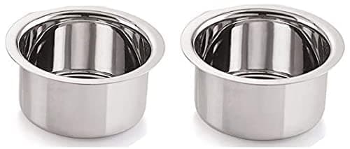 Super HK Patila/Bhagona/Tapeli Stainless Steel Flat Bottom Combo (750 ML + 1 Litre)