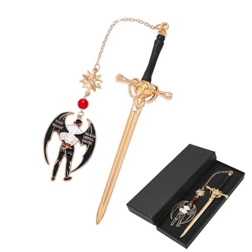 Stainless Steel Acotar Bookmark with Tassel, Acotar Inspirational Creative Moon Mountains Text Book Marks for Reading Women Men Collection, Books Accessories (Azriel)