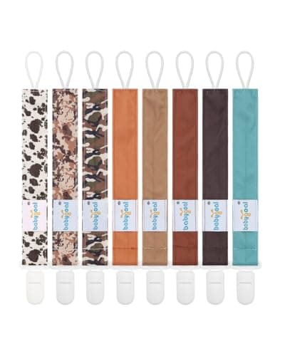 babygoal Baby Pacifier Clips 8 Pack Pacifier Holder Clip for Boys and Girls Fits Most Pacifier and BinkiesNeutral Color