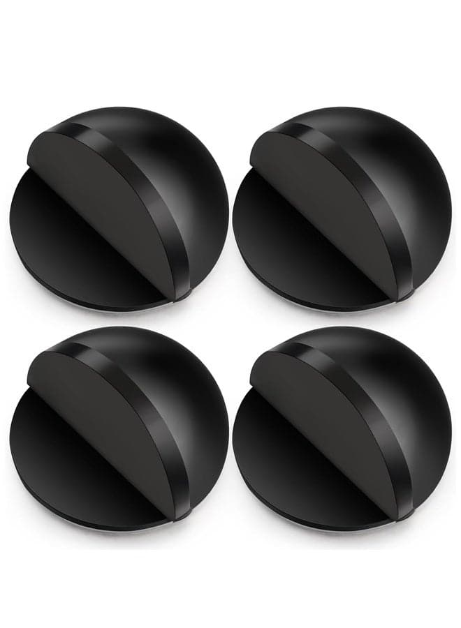 4 Pcs Self Adhesive Door Stoppers, Stainless Steel Floor Door Stop Wall Protector, Half Dome Floor Gate Stopper