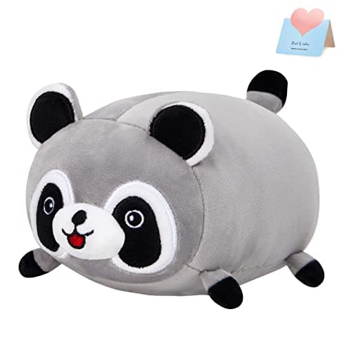 CozyWorld 14 Raccoon Plush Stuffed Animals Stackable Plushie Squishy Racoon Pillow Special Day Holiday Birthday Gifts for Kids Boys Girls