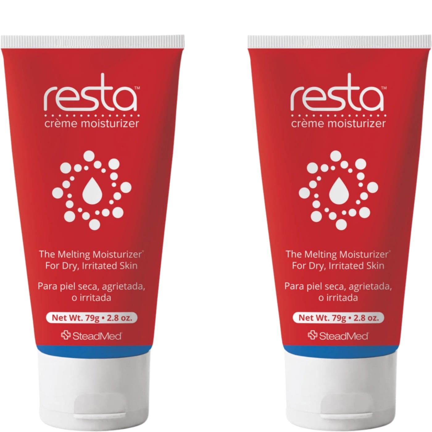 Resta Creme Moisturizer Intensive Hydration for Dry Sensitive Skin Unscented 28 oz Pack of 2