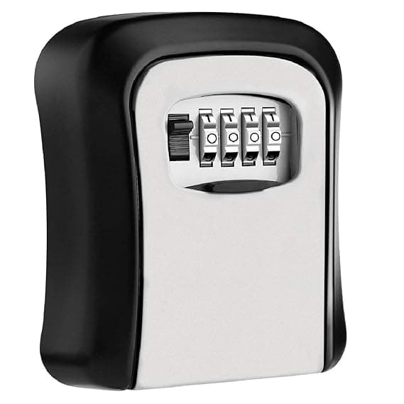 GNOLY Key Security Locker Outdoor Storage Box with 4Digit Resettable Password Code Metal Key Storage Lockable Box Combination Key Security Lock Box for Home