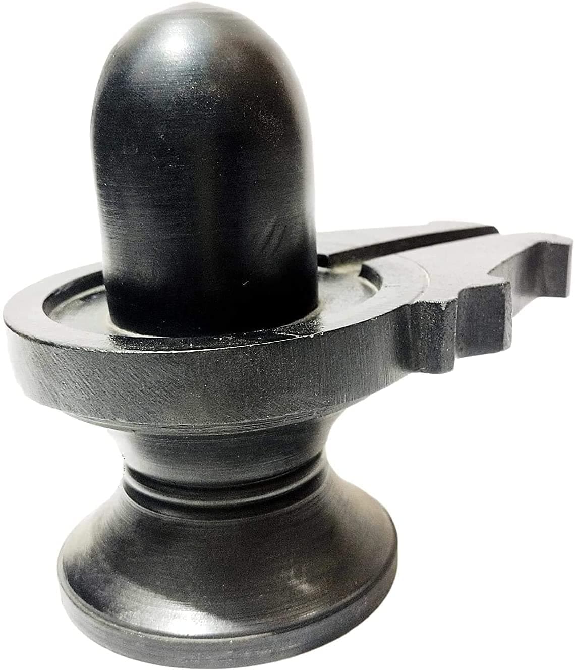 athizay Stone Shivling Statue Made up of Gorara Stone Handcrafted Shiva Lingam Available in Black and Grey in Different Sizes 7CM Black Polish Religious