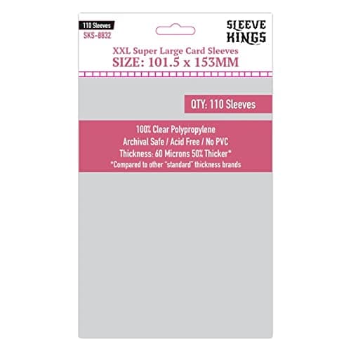 Sleeve Kings Premium Card Sleeves XXL Super Large 1015mm x 153mm 110 Sleeves per Pack