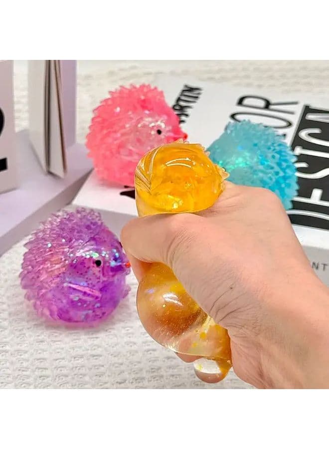 Random Color Hedgehog Stress Squeeze Toy Slow Rebound Sensory Fidget Glittery Non Toxic