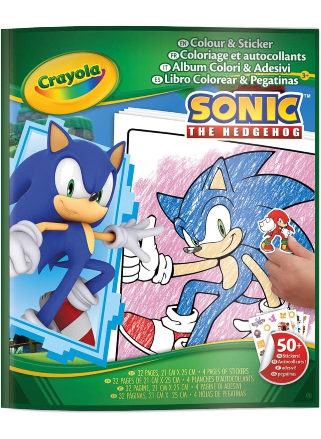 Crayola Sonic the Hedgehog Colouring Book with Stickers – 32 Fun Activity Pages & 4 Sticker Sheets | Kids Creative Colouring Set | for Boys & Girls Ages 3+