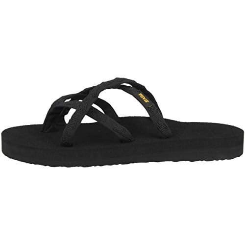 Teva womens Olowahu Sandal, Black on Black, 10 US