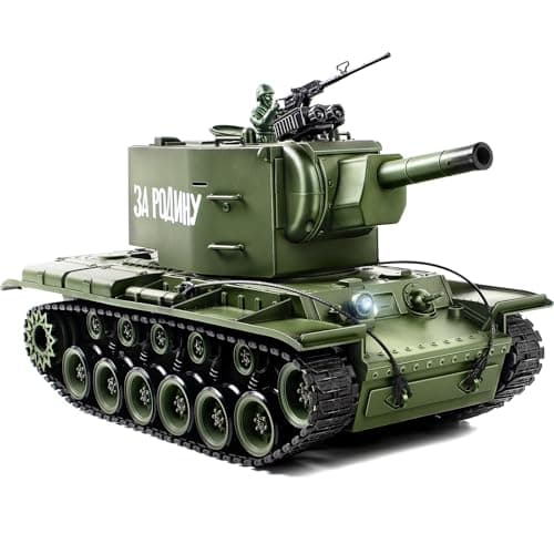 Supdex 118 Soviet Union KV2 RC Tank 24G Army Model Toy with Smoke Sound and Lights 165ft Remote Control AllTerrain Indoor Outdoor Toy for Kids Adults