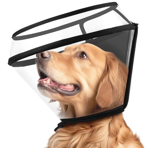 Dog Cone Collar for After SurgeryTransparent Dog Cones Alternative for Small Large Medium Size DogsAdjustable Depth Pet Recovery CollarsElizabethan Collar for Dogs Stop Licking WoundXXL
