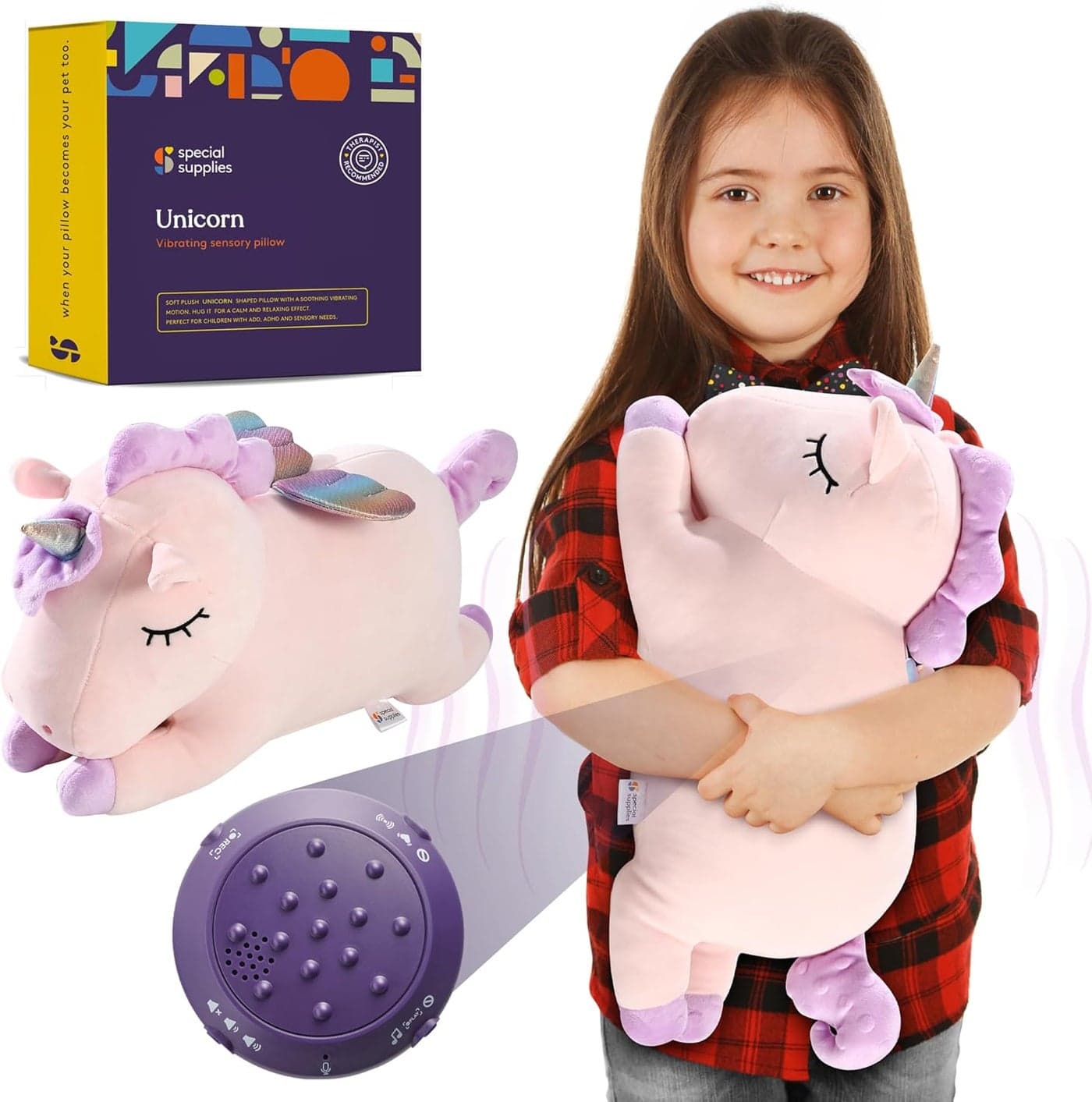 Unicorn Vibrating Sensory Pillow for Kids