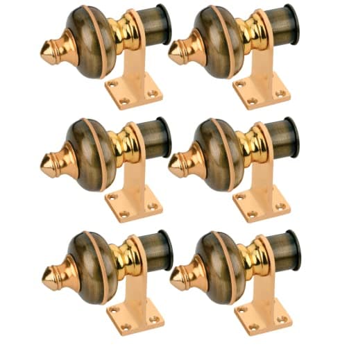 DecorDepo Stylish Curtain Hooks/Curtain Knobs/Rod Rail Bracket for Home Purple Gold Finish (6P, Antique)
