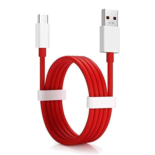 JGD PRODUCTS Compatible Dash/Warp Data Sync Fast Charging Cable Supported for All C Type Devices (Red and White) 3 feet