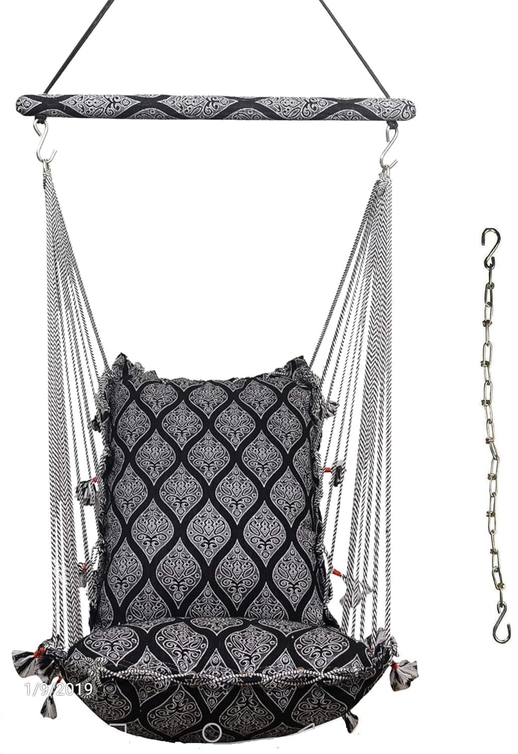Kkriya Home Decor Cotton Swings for BalconyAdultSwing Chair Hammock with Hanging Accessories