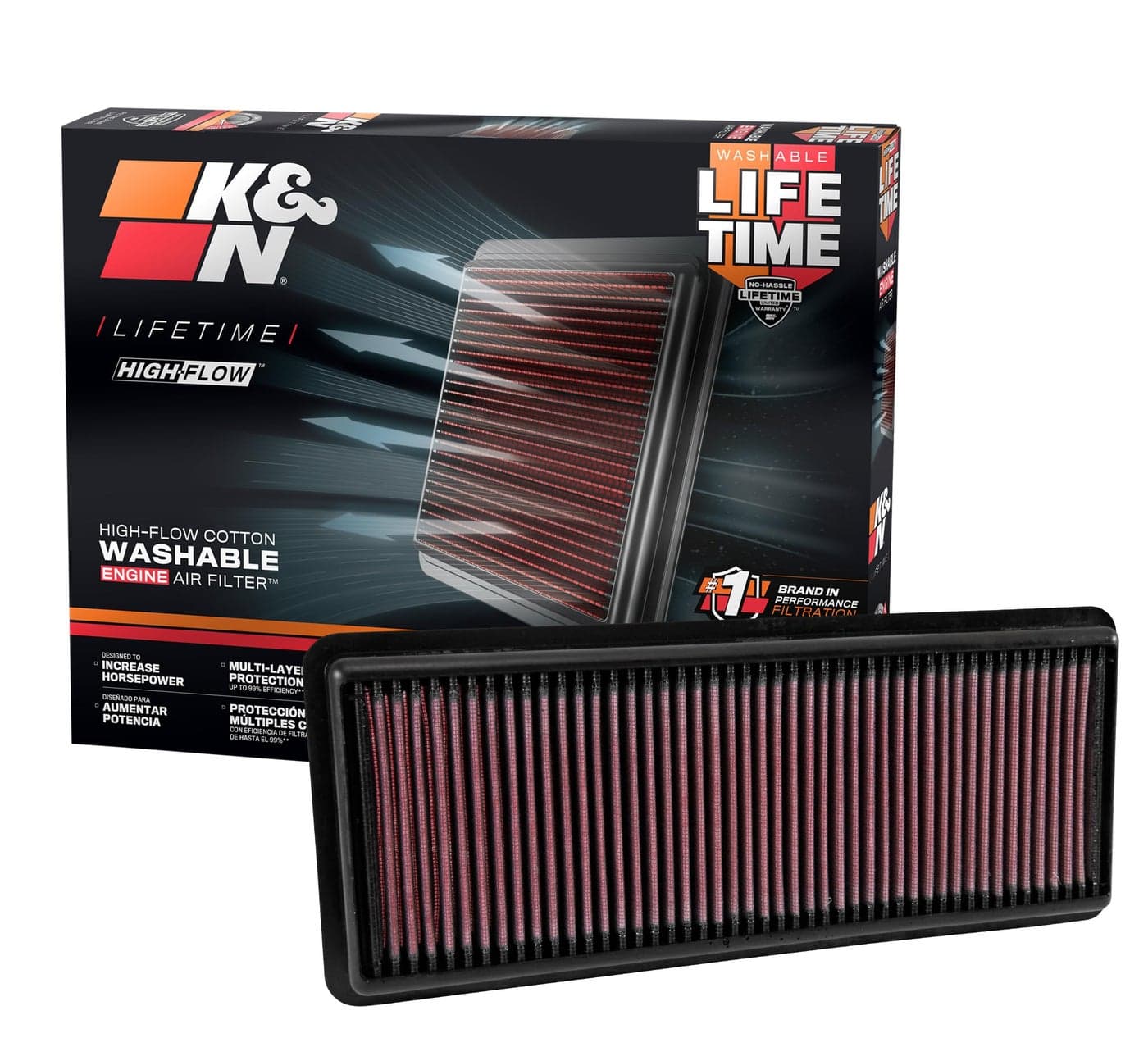 K&N Engine Air Filter: Increase Power & Acceleration, Washable, Premium, Replacement Car Air Filter: Compatible with 2015-2019 Mazda/Fiat L4 (MX-5 Miata, Mx-5, MX-5 IV, Roadster, 124 Spider), 33-5040