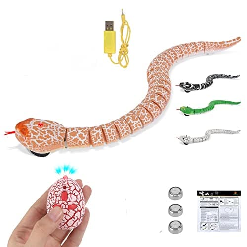 FauKait Remote Control Snake Toy RCRobot Electric Snake Toy Fast Moving of Fake Rattlesnake Christmas Halloween Toys Party Favor Gifts Joke Prank for Kids BoysBrown