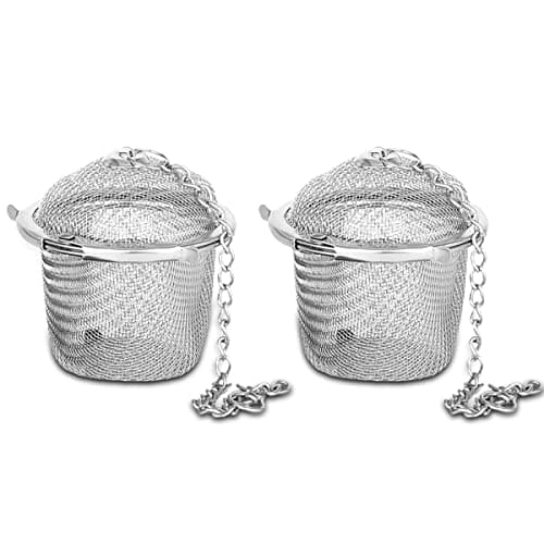 TGL Co. Stainless Steel Basket Tea Infuser (Pack of 2) | Durable Teapot Green Tea Filter | Perfect for Loose Leaf Tea Brewing