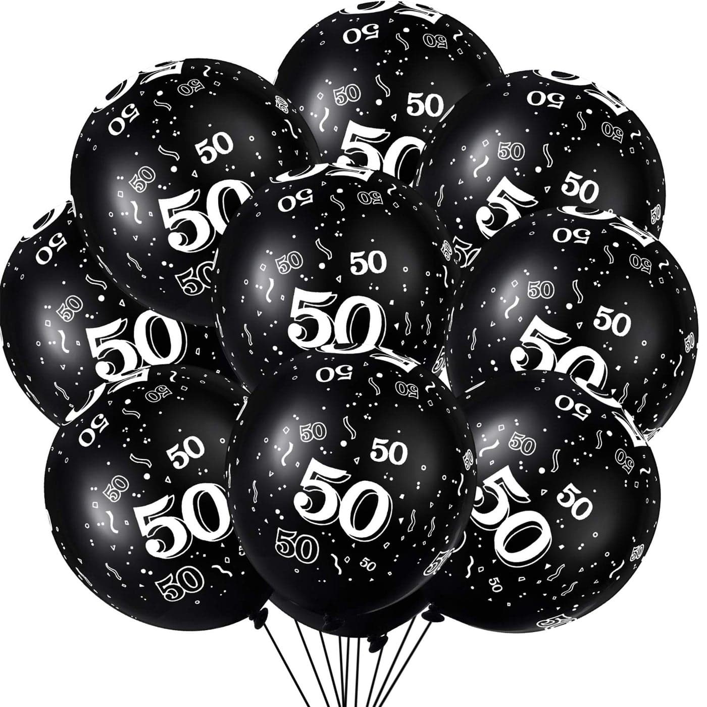 Gejoy 36 Pieces 50th Birthday Balloons Black 50th Birthday Decorations Cheers to 50 Years 12 Inch 50th Latex Balloons for Men Women 50 Anniversary Party Decoration Supplies