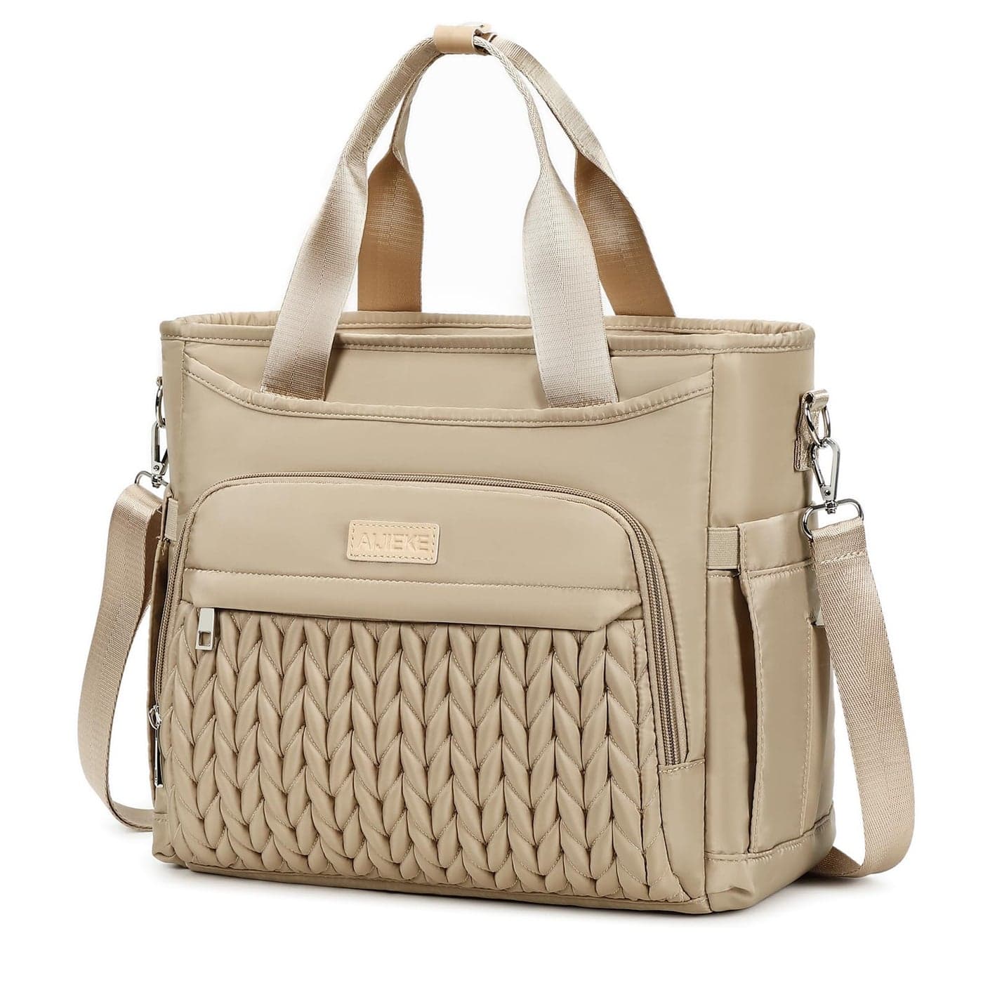 AIJIEKE Insulated Lunch Bag for Men Women Lunch Box Lunch Tote for Work Large Leak Proof Cooler Bag with Removable Strap Reusable Adult Lunchbag Picnic Office Beach Brown Taupe