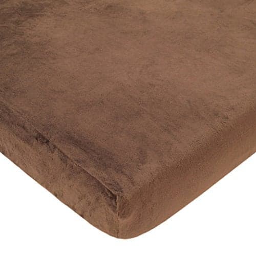 American Baby Company Heavenly Soft Chenille Fitted Mini Crib Sheet 24" x 38", Warm and Cozy Chenille Portable Sheet, Chocolate, for Boys and Girls, Fits Most Pack N Play Mattresses