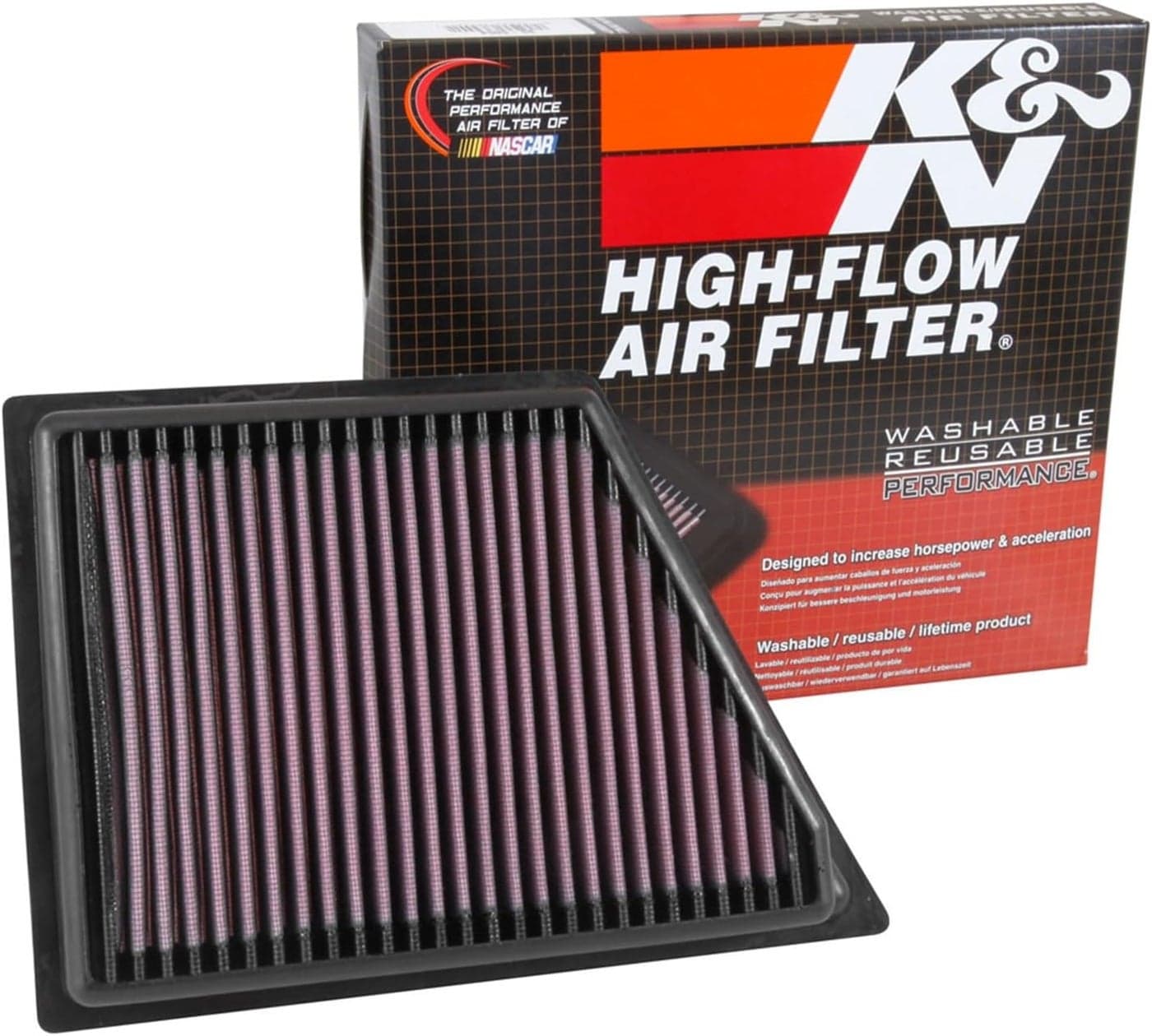 K&N High-Flow Engine Air Filter for 2016-2019 Cadillac CT6 - Washable & Reusable
