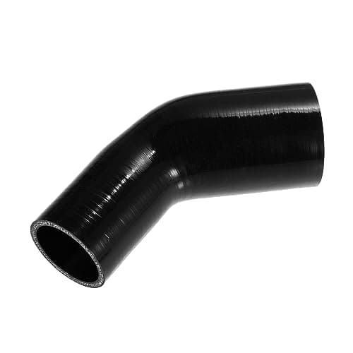 X AUTOHAUX 45 Degree 20 Inch to 25 Inch ID 4Ply Car Elbow Reducer Silicone Hose Coupler Intercooler Tube Intake Piping Black 5163mm