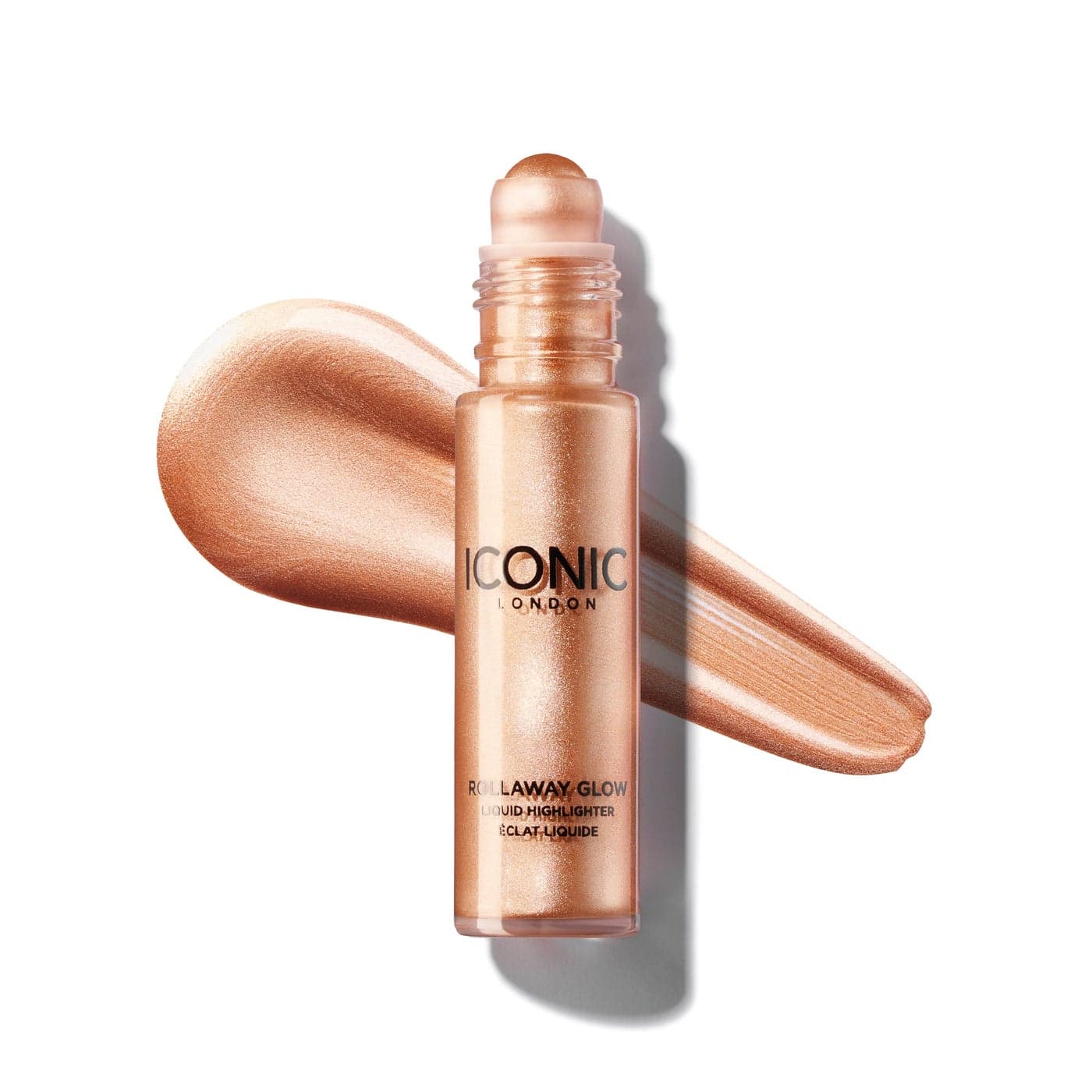 ICONIC LONDON Rollaway Glow Liquid Highlighter for a Radiant Glow CrueltyFree Vegan Makeup Peach Paradise 027 Fl oz